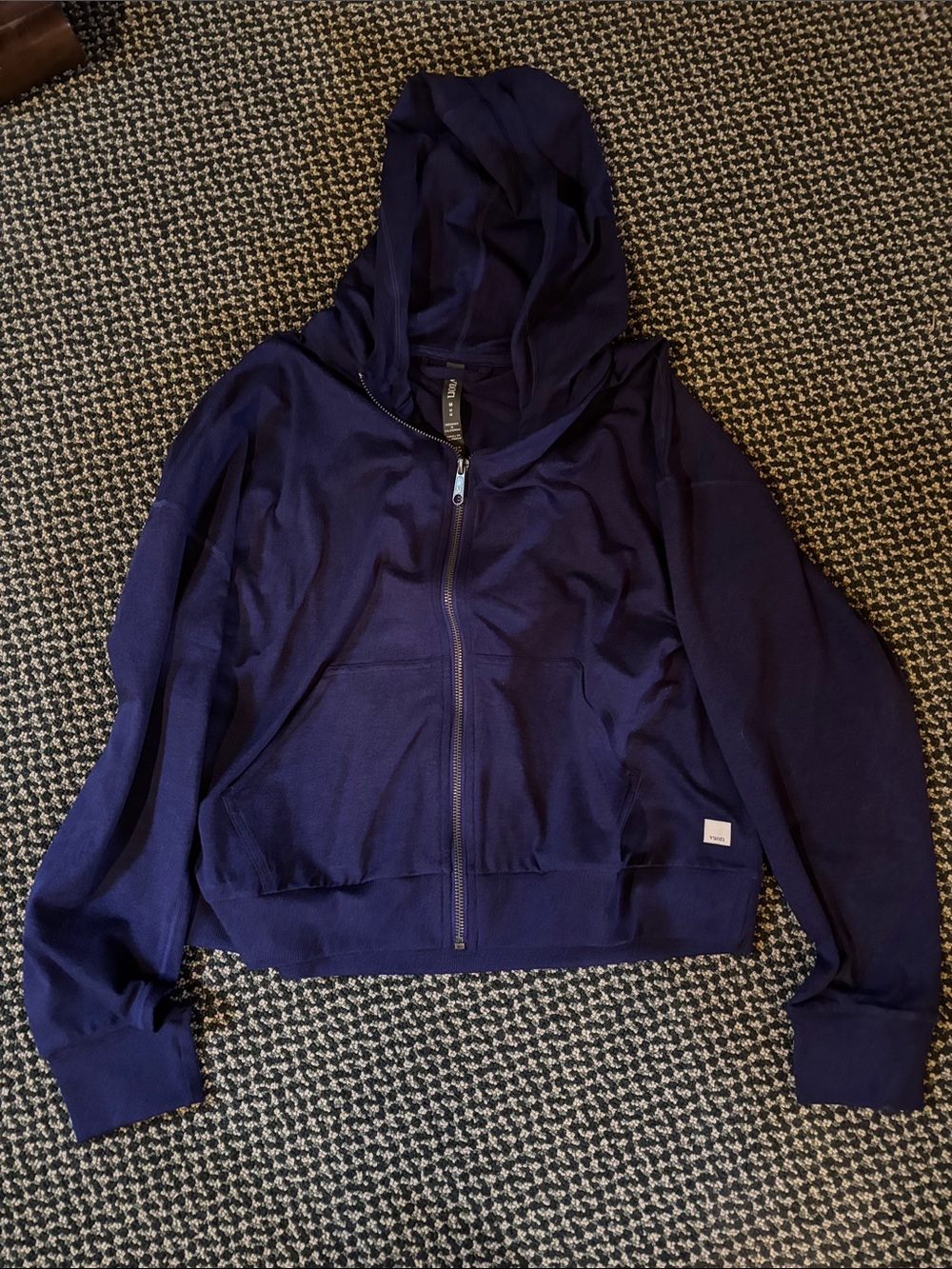 Vuori Navy Full-Zip Hooded Sweatshirt